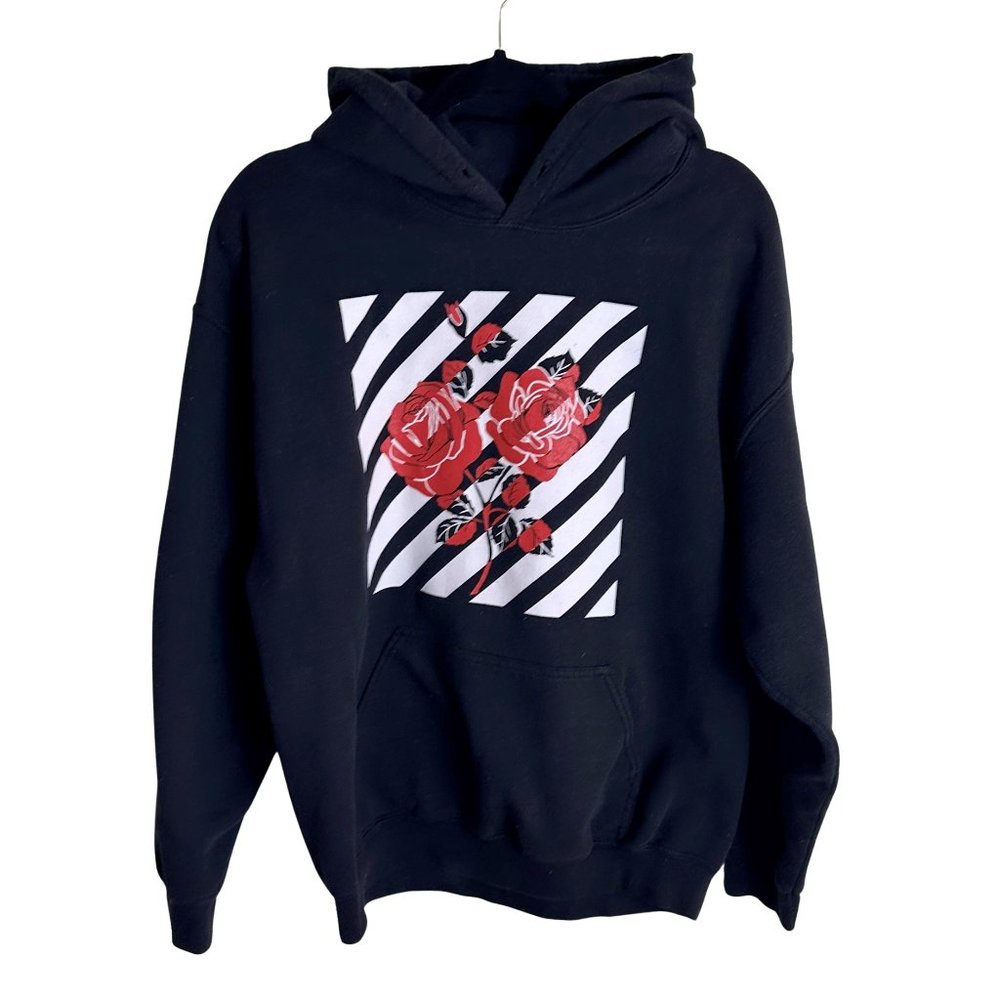 Men's Sweatshirt Hoodie Red Roses Artist Union Clothing Company Size Large